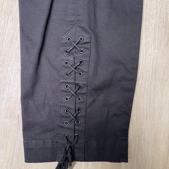 A.L.C. High Waist Black Pants with lace up bottoms. - Picture 4 of 8